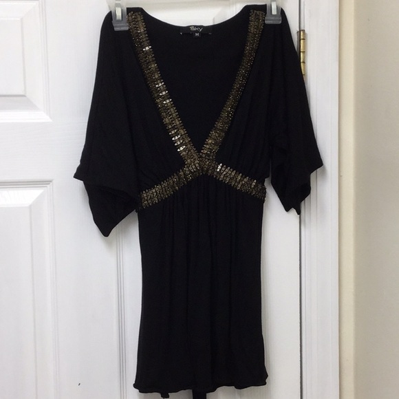 Sky Tops - Sky brand black and gold top size medium